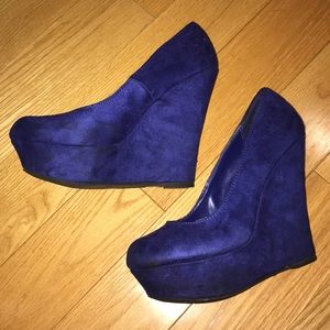 Blue Wedge Heels